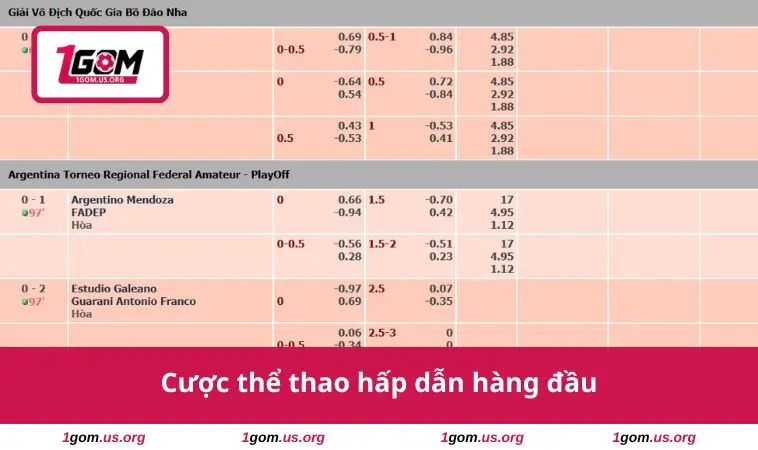 Cược thể thao hấp dẫn hàng đầu
