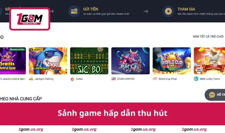 Sảnh game hấp dẫn thu hút
